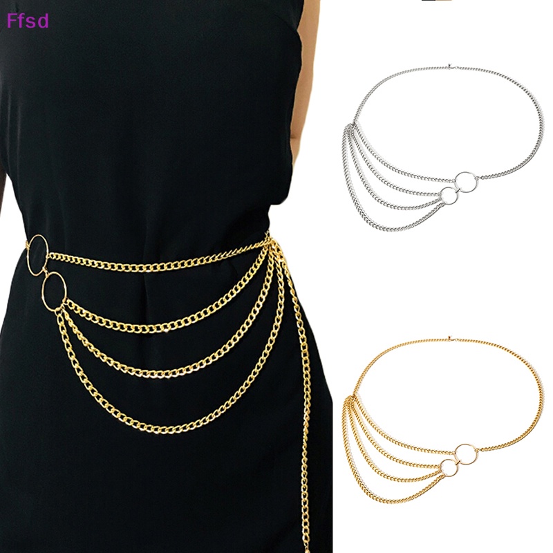 {Ffsd} Thắt Lưng Dây Xích Kim Loại Retro Mặt Đồng Xu Ch Eo Cao * Bán Chạy Cho Nữ