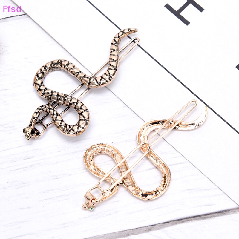 {Ffsd} Kẹp Tóc Kim Loại Hình Rắn Màu Vàng Phong Cách Punk Thời Trang Mới * Bán Chạy Cho Nữ