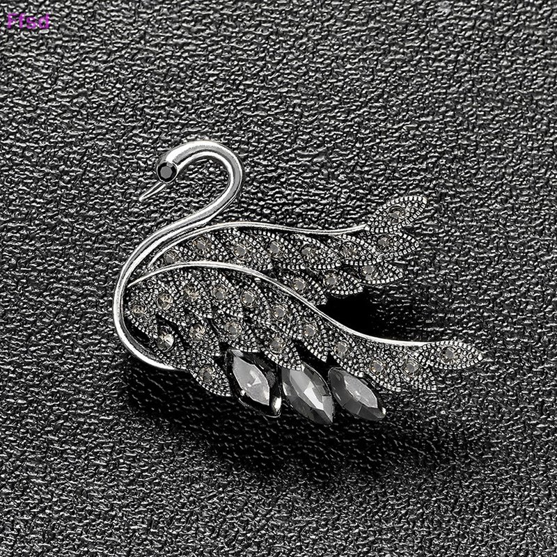 Ghim Cài Áo Hình Thiên Nga Đính Đá Zircon Thanh Lịch Thời Trang Cho Nữ