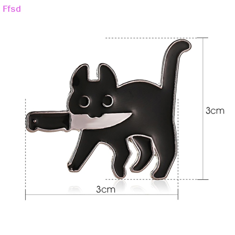 {Ffsd} Ghim Cài Áo Tráng Men Hình Mèo Đen Hoạt Hình Sáng Tạo * Bán Chạy