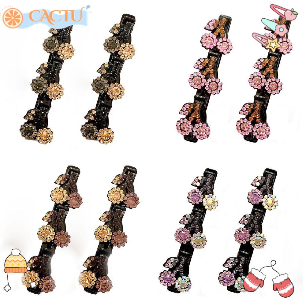 CACTU Set 2 / 4 KẹP TóC HìNh Quả Cherry ĐíNh Kim Cương Giả ThờI Trang Cho Nữ