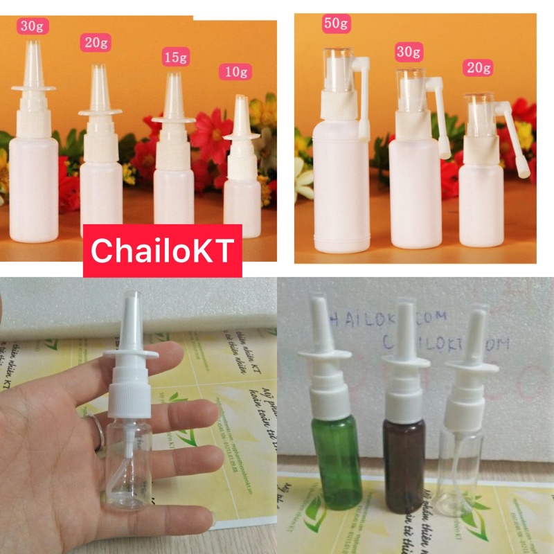 Chai xịt mũi, chai xịt họng 5ml 10ml 15ml 20ml 30ml, vỏ lọ xịt mũi