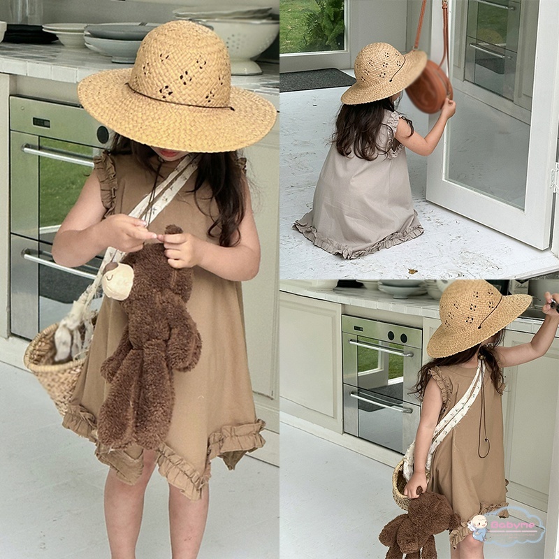 Đầm Phồng Không Tay Thân Thiện Với Da Thoáng Khí Thời Trang Mùa Hè Dành Cho Bé Gái