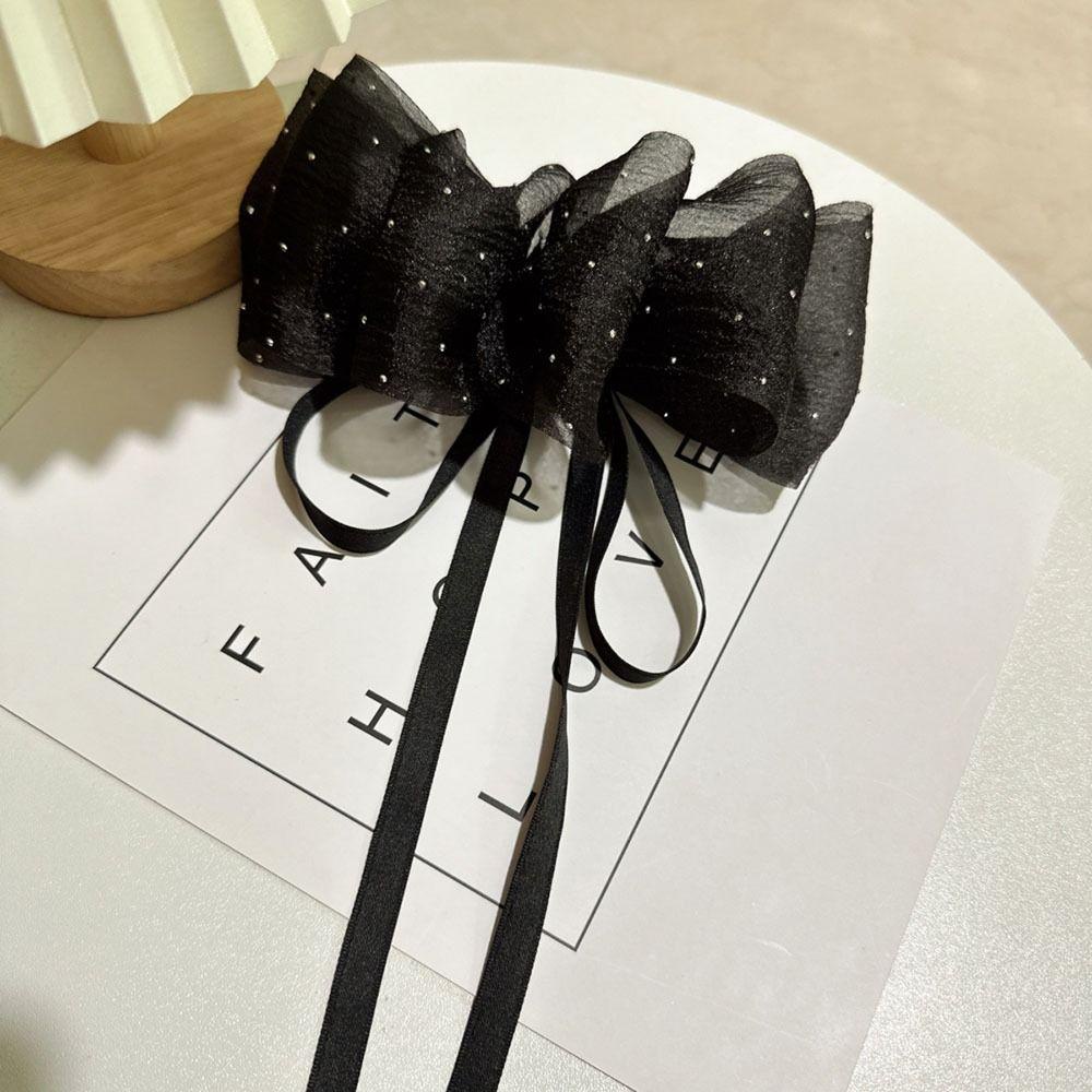 LOMBARD Kẹp Tóc Nơ Lưới Ruy Băng Họa Tiết Chấm Bi Cho Đám Cưới
