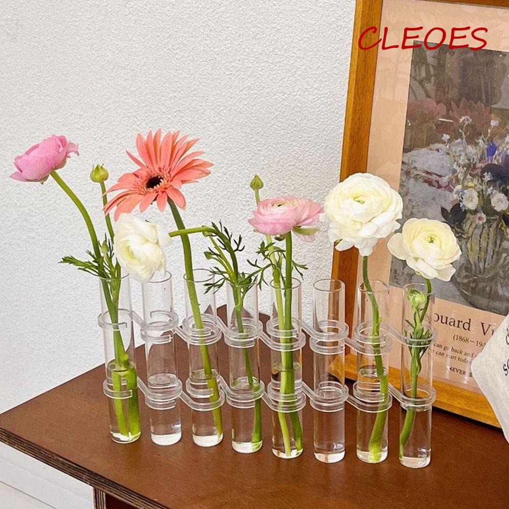CLEOES Bình Hoa Thủy Tinh Trong Suốt Thiết Kế Sáng Tạo Trang Trí Nhà Cửa