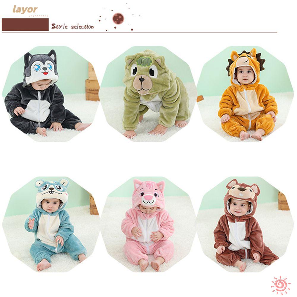 LAY Áo liền quần Flannel Cho Trẻ Sơ Sinh