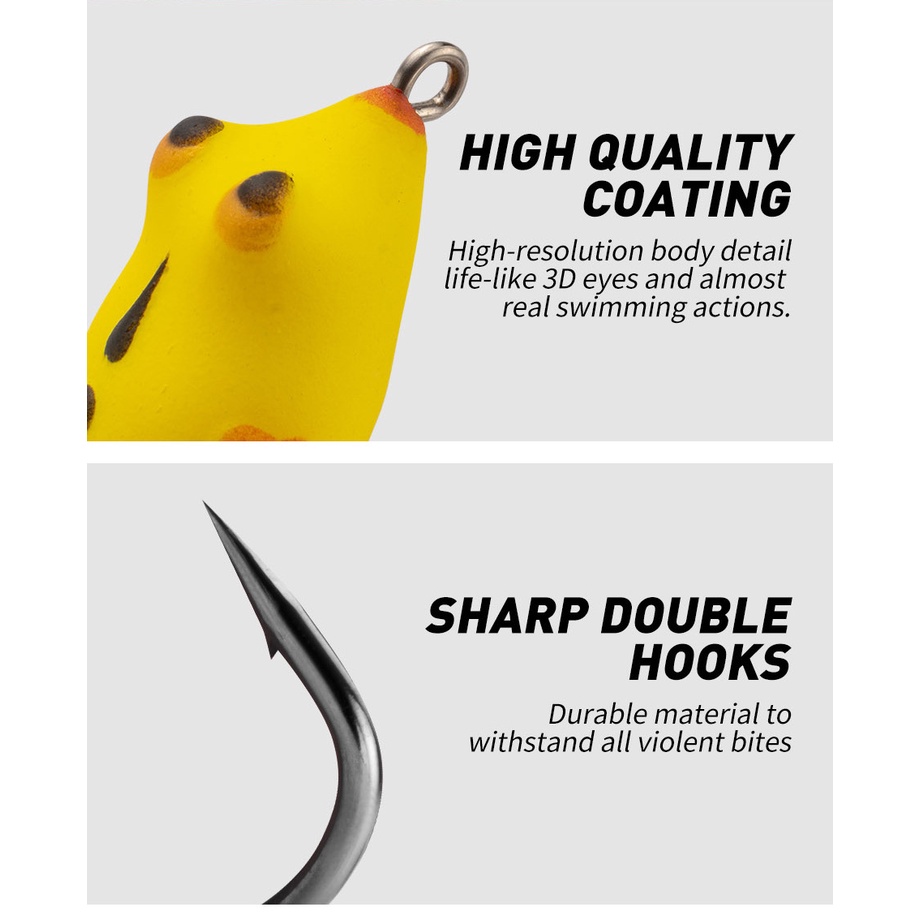 Mồi Câu Cá Giả Hình Con Ếch Bằng Cao Su Mềm 35mm / 5.8g