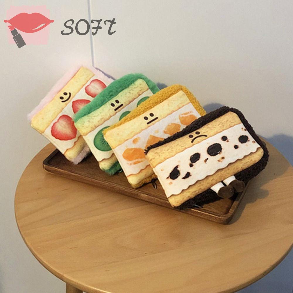 SOFTNESS Túi Đựng Bút Hình Bánh Sandwich Trái Cây Cỡ Lớn Sáng Tạo Ốp
