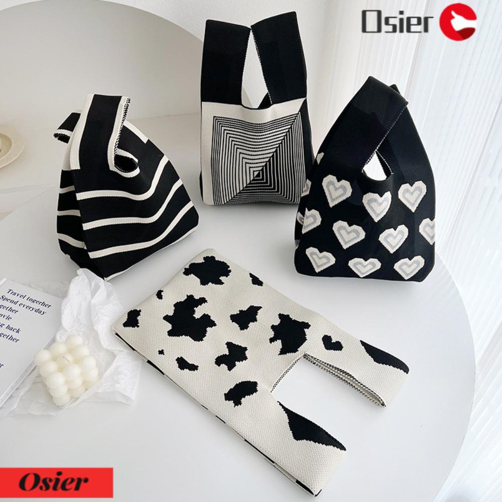 OSIER1 Túi Xách Đan Len Thủ Công Thiết Kế Trẻ Trung Hợp Thời Trang