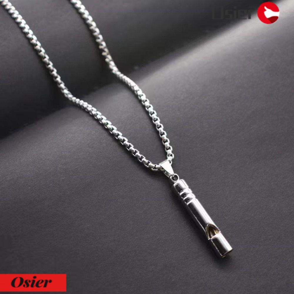 OSIER1 Set 3 Vòng cổ Thép Titan Mặt Còi Hình Học Thời Trang Giảm Căng Thẳng Phong Cách Punk Hip Hop Dành Cho Bạn Nữ