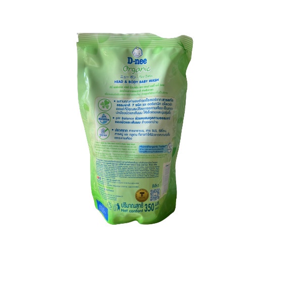 Combo Sữa tắm gội toàn thân hữu cơ cho bé dnee organic Chai 800ml & Túi 350ml màu xanh lá ...