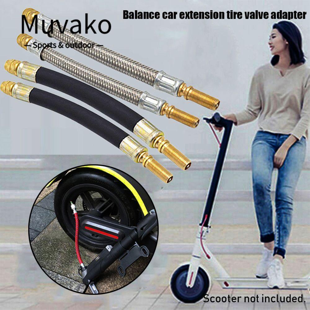 MUVAKO Đầu Nối Dài Van Bánh Xe Scooter Điện Xiaomi Mijia M365 Bằng Thép Không Gỉ