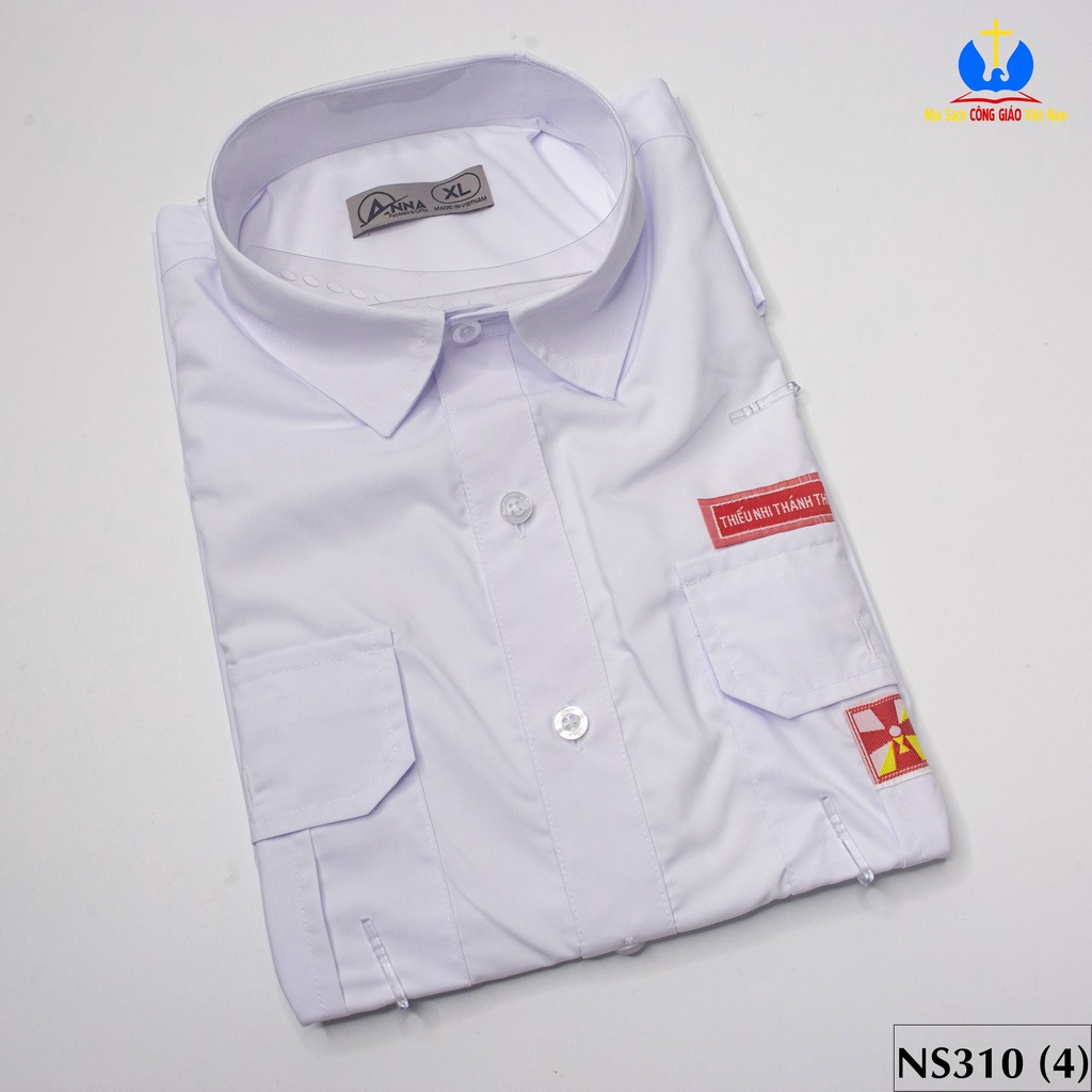 Áo sơ mi Thiếu Nhi Thánh Thể TNTT ngắn tay loại cao cấp NS310 Quà tặng Công Giáo, Lễ quan thầy, sinh nhật
