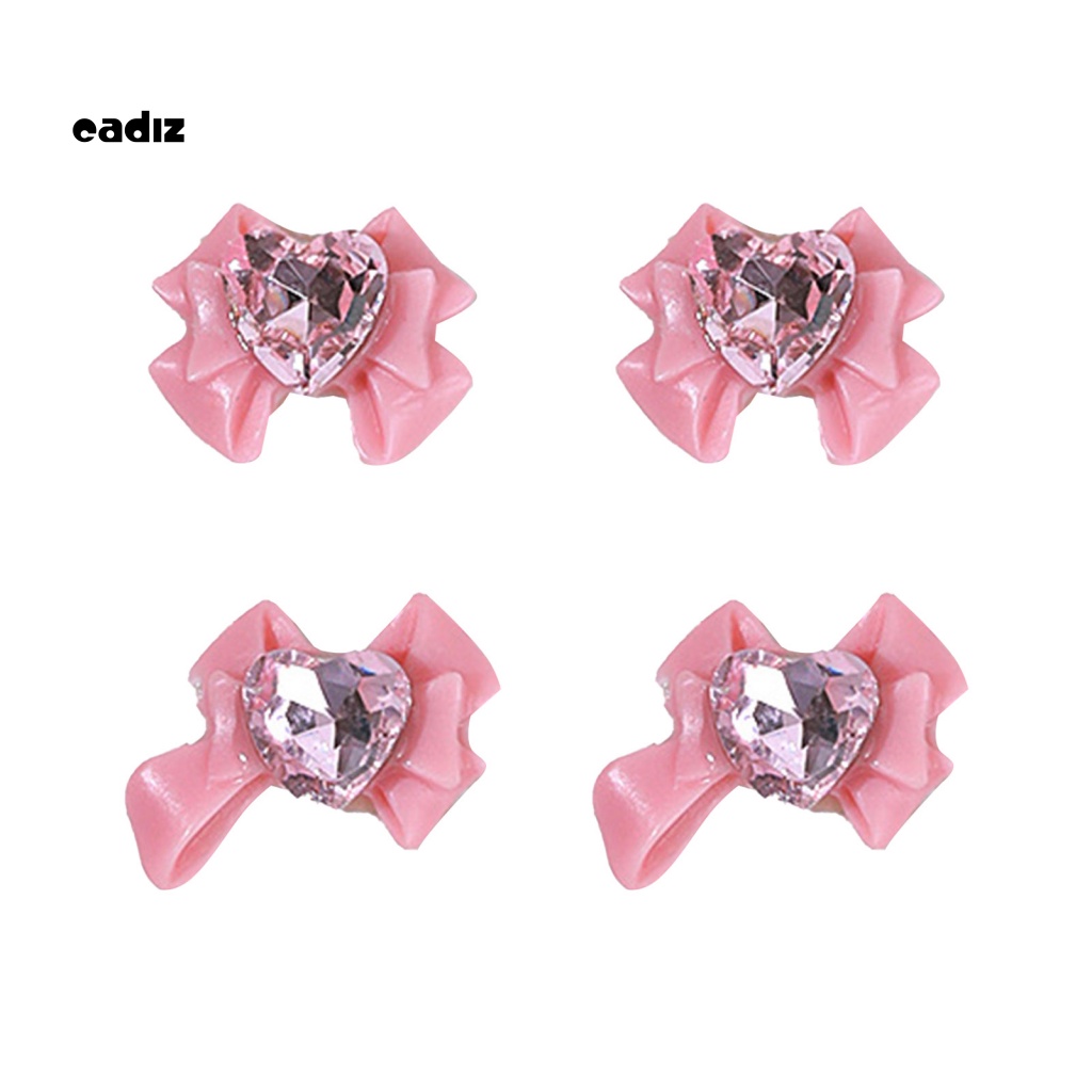 Bộ 40 Phụ Kiện Đá Hình Nơ / Trái Tim 3D Lấp Lánh Trang Trí Móng Nghệ Thuật