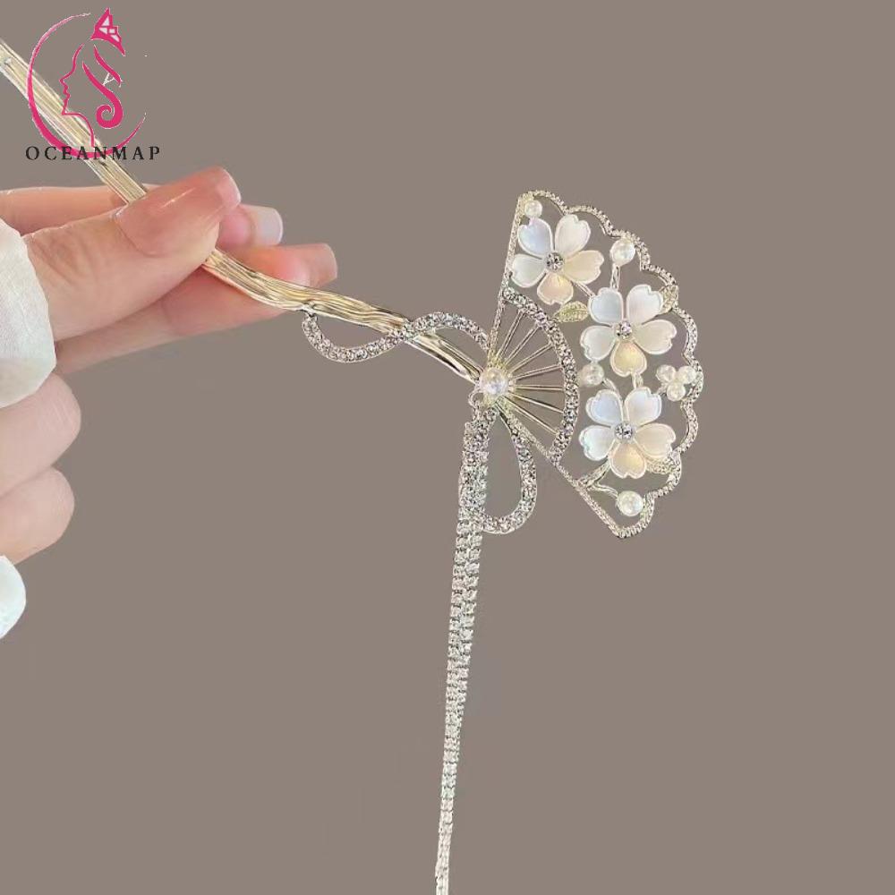 OCEANMAP Trâm Cài Tóc Tua Rua Hình Hoa Phong Cách Hanfu Cổ Điển Ngọt Ngào Sáng Tạo