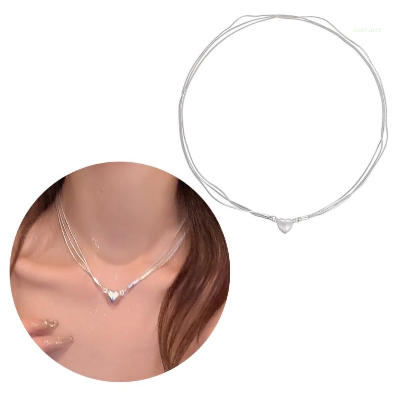 Vòng Cổ Choker Hình Trái Tim Xương Rắn Thanh Lịch Có Thể Điều Chỉnh Cho Nữ