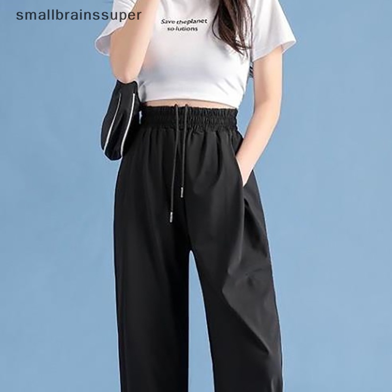 Quần Dài Dáng Rộng Bằng Lụa Lạnh Nhanh Khô Thời Trang Mùa Hè Giản Dị Dành Cho Nữ SBS