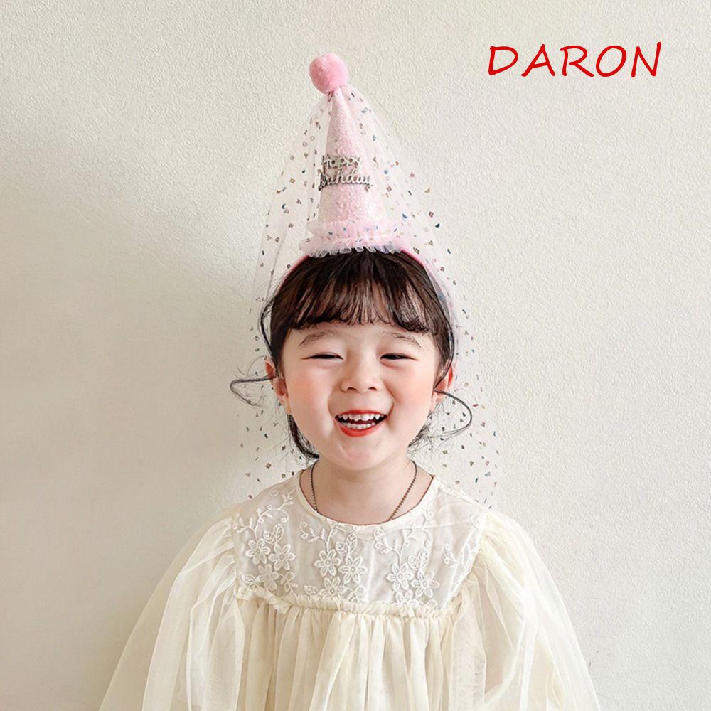 DARON Băng Đô Vải Lưới Đính Kim Sa Lấp Lánh Thời Trang Cho Bé