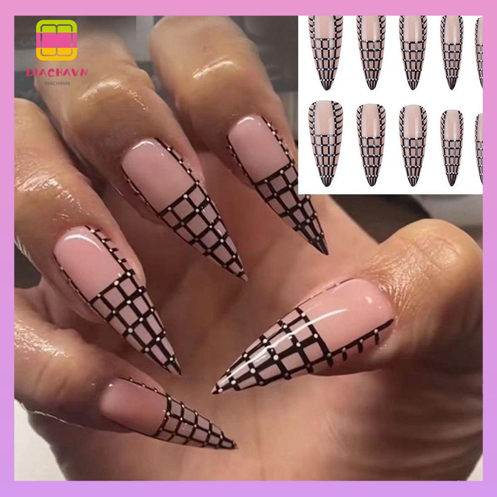 DIACHAVN Set 24 Móng Tay Giả Có Thể Tháo Rời