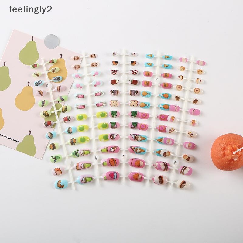 [Hàng Có Sẵn] Móng Tay Giả Dạng Nhấn Nhiều Màu Sắc Họa Tiết Trái Cây Dễ Thương Có Thể Tháo Rời Cho Bé (F)