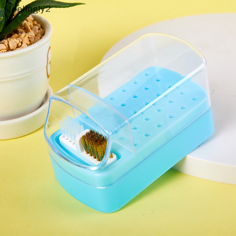 Giá Đỡ Đầu Khoan Acrylic Trong Suốt 30 Lỗ Chống Bụi Cho Đầu Mài Móng Tay