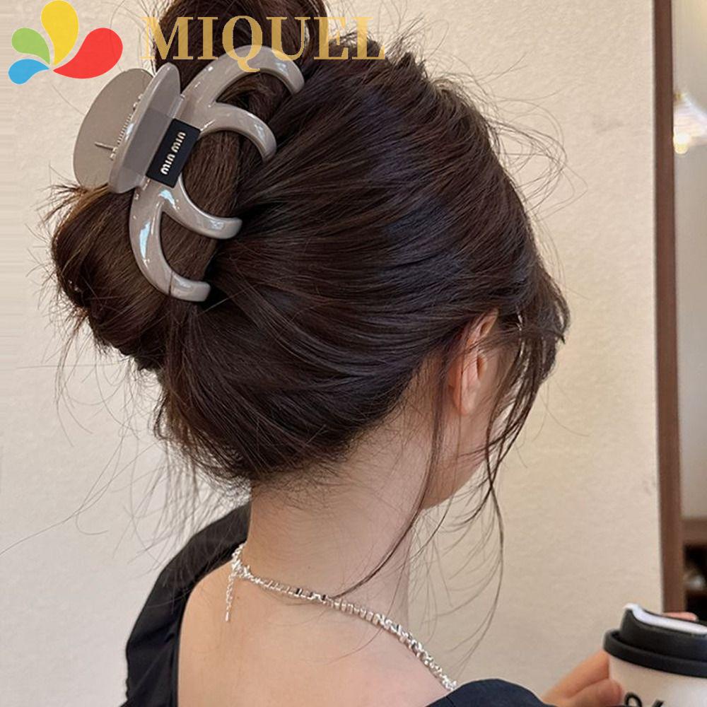 MIQUEL Kẹp Tóc Màu Đen Kiểu Dáng Retro Thời Trang Cho Nữ