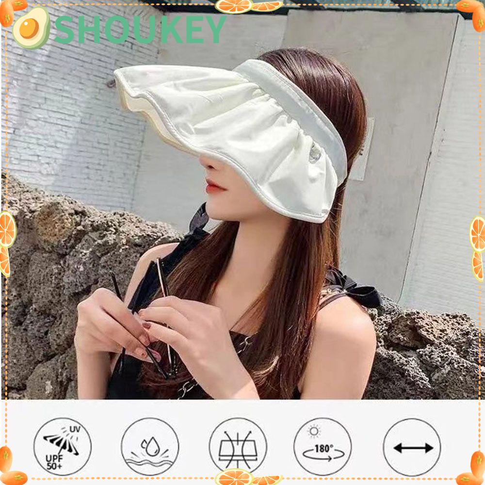 SHOUKEY Nón Tai Bèo Rộng Vành Chống Tia UV Có Thể Gấp Gọn Tiện Dụng Cho Nữ