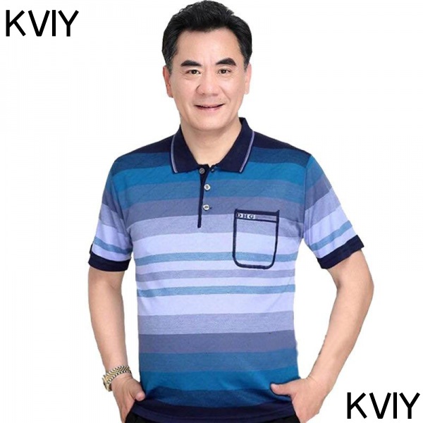 Áo Thun Cotton Tay Ngắn Phối Túi Thời Trang Dành Cho Nam Giới Độ Tuổi Trung Niên 40-60 - 70