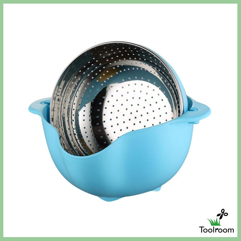 Rổ Hai Lớp Sức Chứa Lớn Để Ráo Nước Rau Củ Quả Tiện Dụng