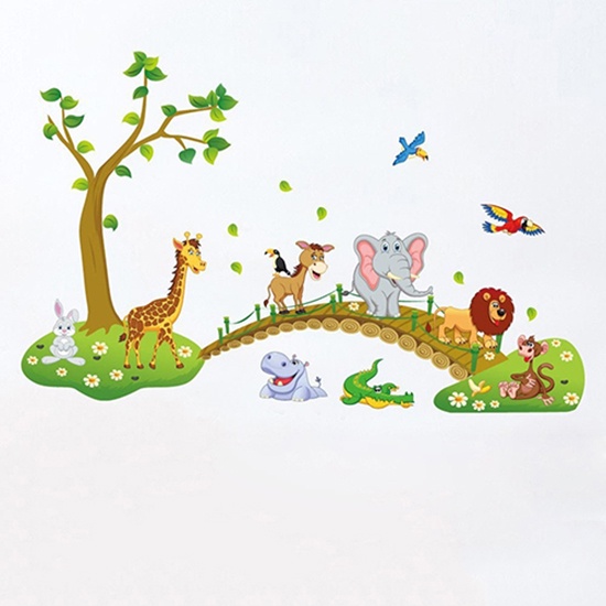 Miếng Dán Tường Hình Động Vật Hoạt Hình Trang Trí Phòng Trẻ Em