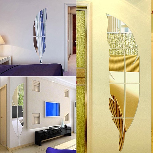 (Bất Ngờ) Hình Dán Tường Acrylic Tráng Gương Hiện Đại Có Thể Tháo Rời Trang Trí