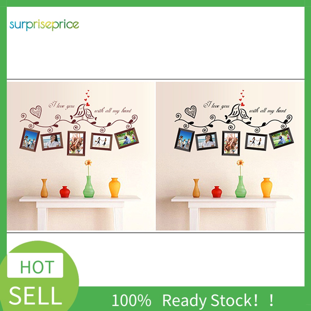 Miếng Dán Tường Trang Trí Hình Khung Ảnh Chim Lãng Mạn