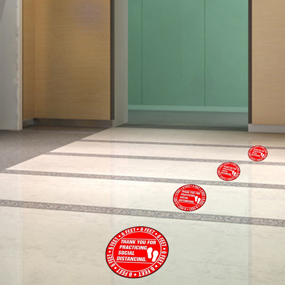 Set 10 Miếng Dán Sàn Nhà Hình Tròn 6 Feet Chất Lượng Cao