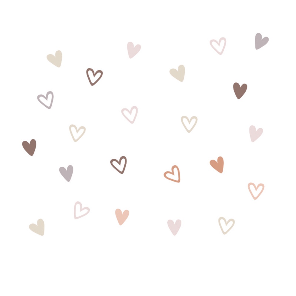 Miếng Dán Tường Bằng PVC Tự Dính Hình Trái Tim Phong Cách Bohemian