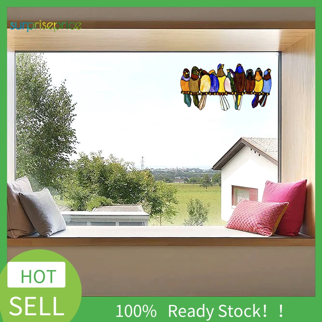 Miếng Dán Tường Bằng PVC Họa Tiết Hoạt Hình Chim 3D Độc Đáo Trang Trí Cửa Sổ