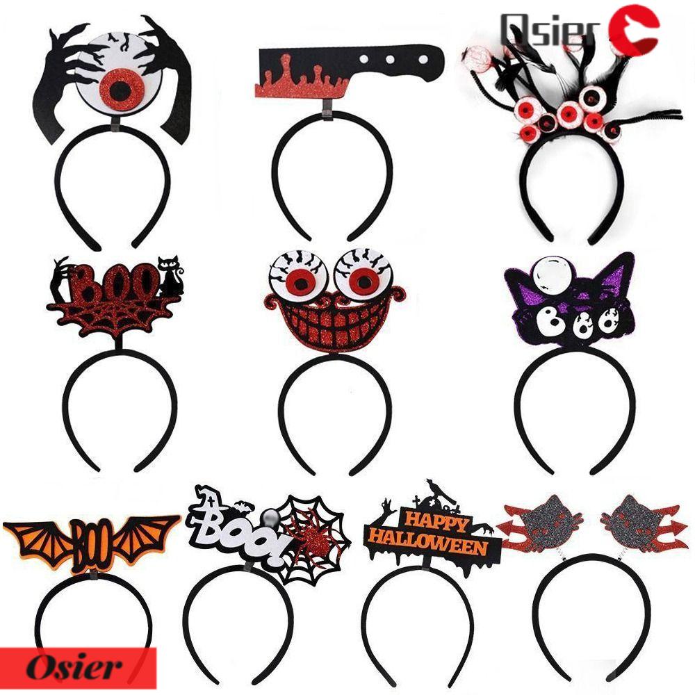 OSIER1 Set 12 Băng Đô Cài Tóc Đính Quả Bông Hóa Trang Halloween Cho Người Lớn Và Trẻ Em