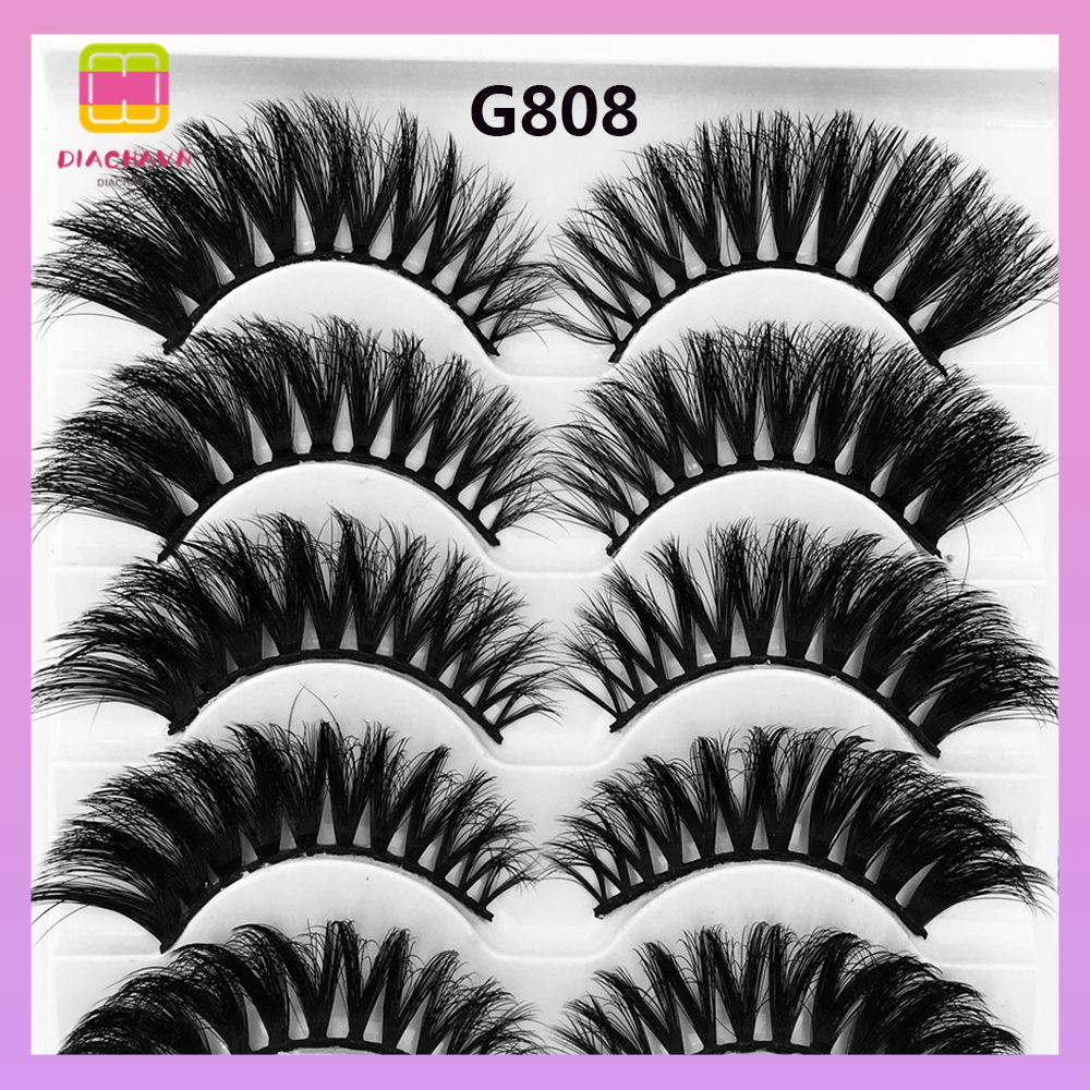 DIACHAVN Set 5 Cặp Lông Mi Giả SKONHED Tạo Hiệu Ứng Trang Điểm Tự Nhiên 3D