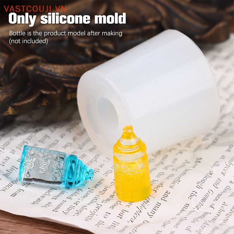 Khuôn Silicon Làm Bình Sữa Ăn Mini Tỉ Lệ 1: 12 Trang Trí Nhà Búp Bê DIY