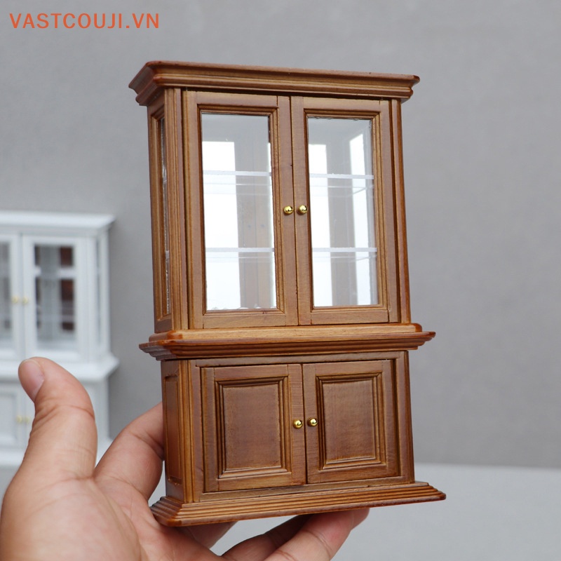 Mô Hình Tủ Kính Kèm Gương Trang Trí Nhà Búp Bê Tỉ Lệ 1: 12