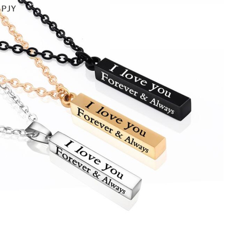Vòng cổ Mặt Hình Cột Điều Ước Bằng Thép Không Gỉ PJY I Love You Cho Người Yêu PJ