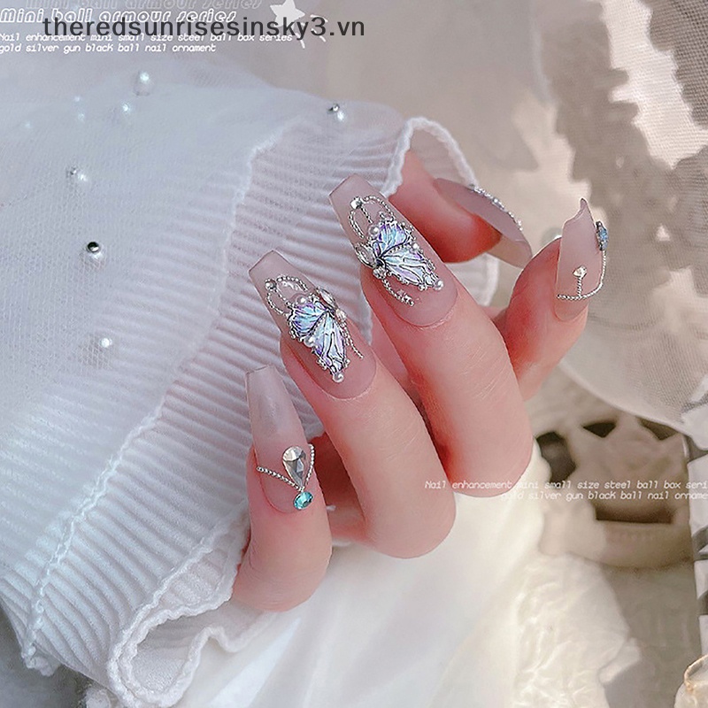 Hộp 6 Ngăn Đựng Hạt Caviar Kim Loại Mini Thiết Kế 3D Trang Trí Móng Tay Thời Trang DIY