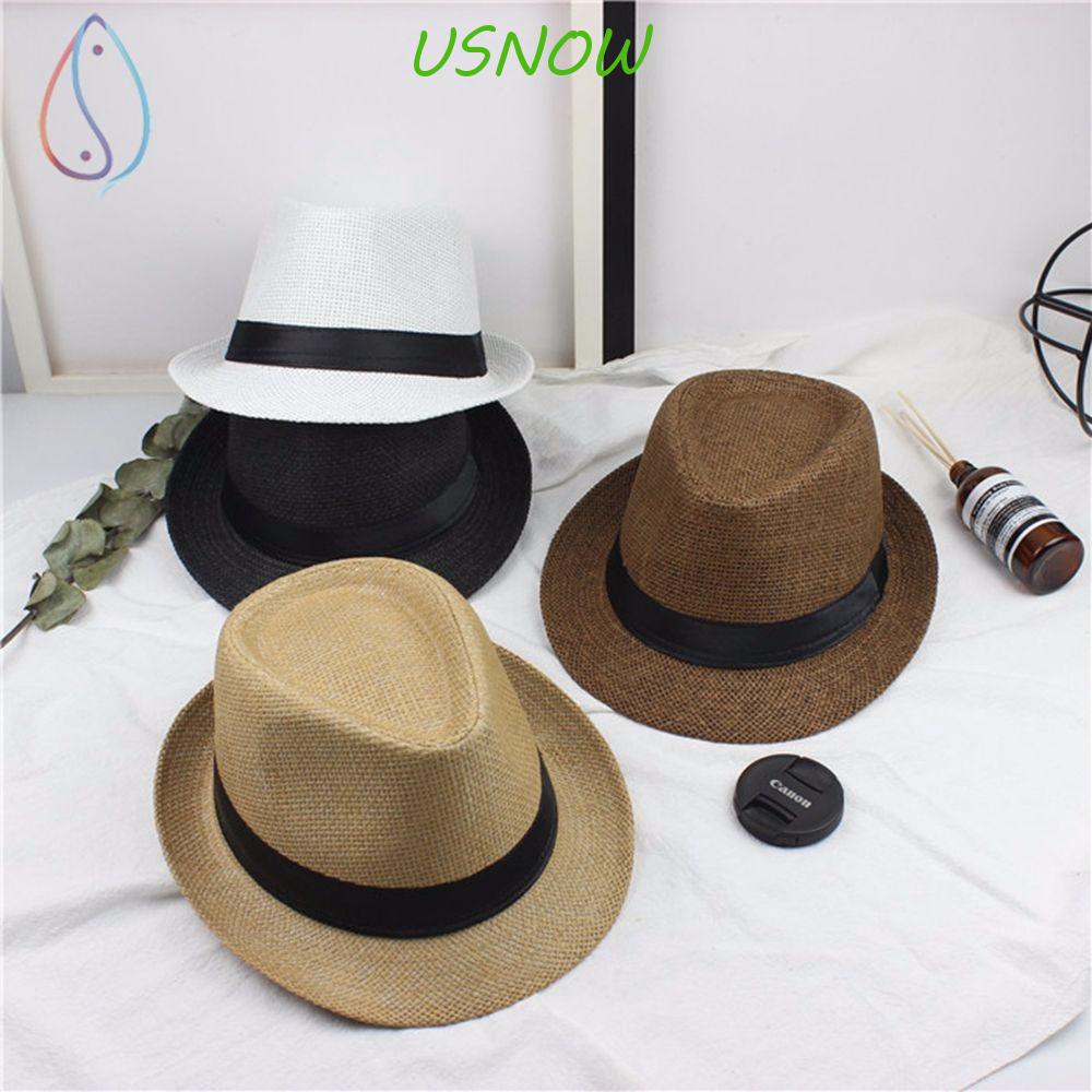 USNOW Nón Cối Phối Ruy Băng Thiết Kế Đơn Giản Thời Trang Đi Biển Mùa Hè Cho Nam Và Nữ