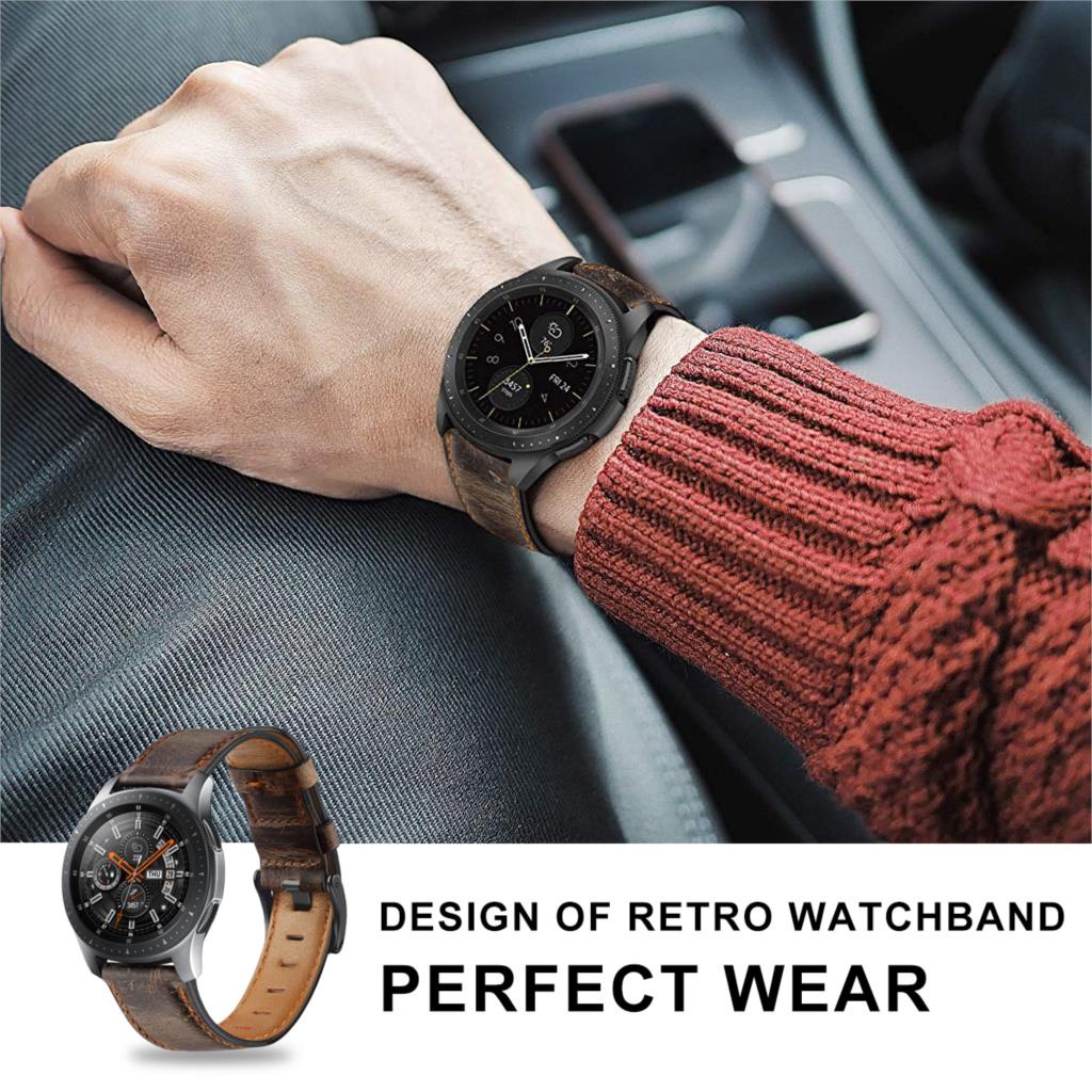 Dây Đeo Tay Bằng Da Bò Chất Lượng Cao 20mm Cho Đồng Hồ Thông Minh Samsung Galaxy Watch 6 Classic 47mm Watch 5 4