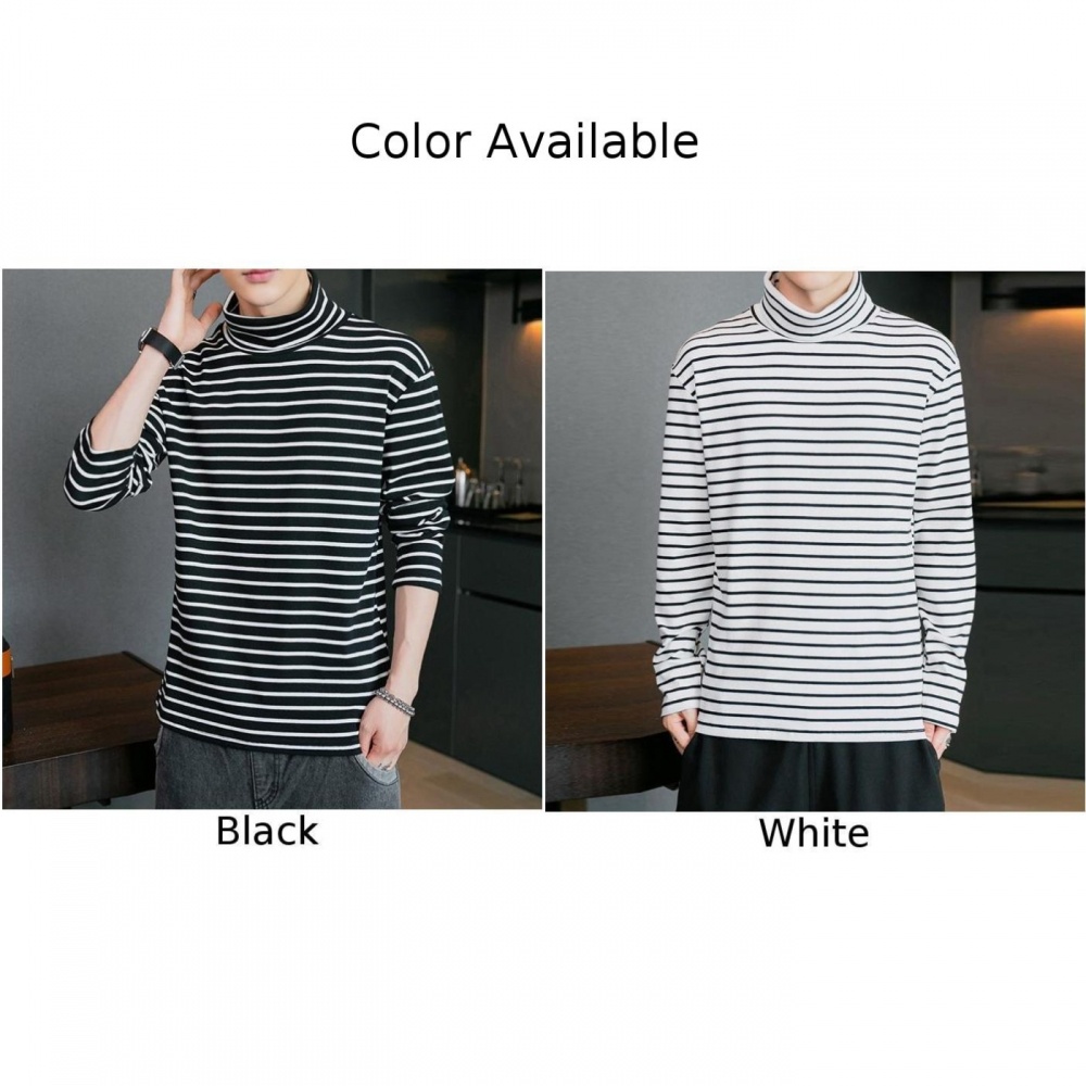 Áo Thun Dài Tay Họa Tiết Kẻ Sọc Chất Liệu Polyester Thời Trang Mùa Đông Cho Nam Size M-2XL