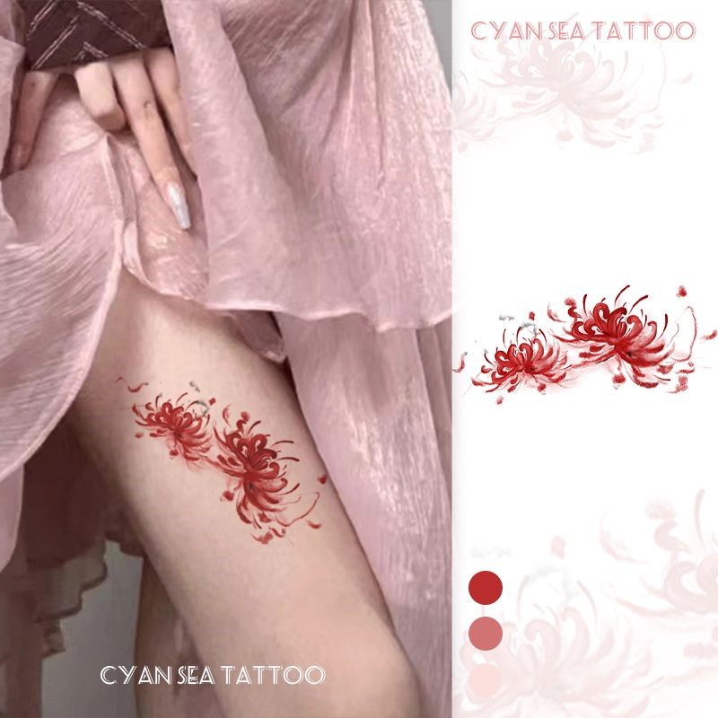 Hình Xăm Dán Tạm Thời Họa Tiết Hoa Chống Thấm Nước