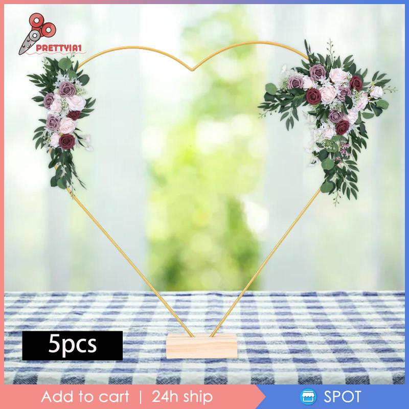 Set 5 Vòng Hoa Bằng Kim Loại Làm Bằng Thủ Công Kèm Thẻ Giữ Vòng Hoa Trang Trí Bàn Tiệc