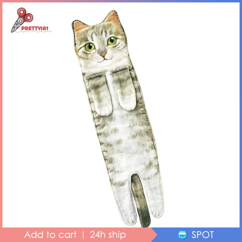 Khăn Lau Tay Mềm Mại Thấm Hút Tốt In Hình Mèo Dễ Thương