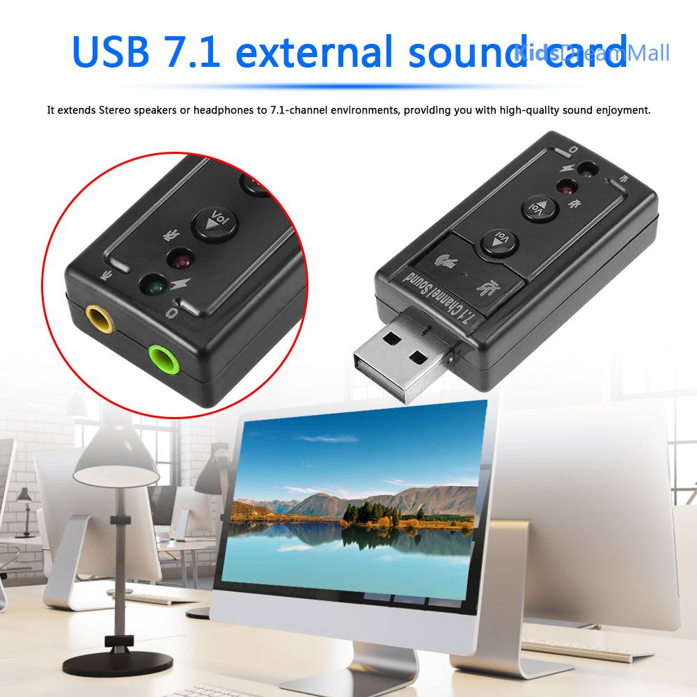 Thẻ Âm Thanh USB 7.1 Jack 3.5mm Cho Máy Tính