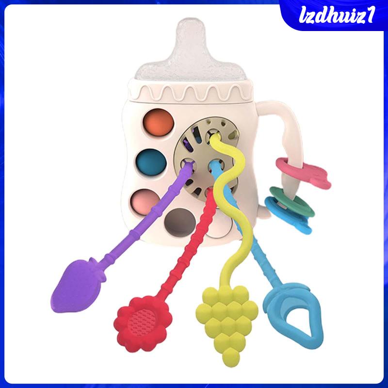 Đồ Chơi Lục Lạc Cầm Tay Hình Bình Sữa Em Bé Sơ Sinh 3-6 Tháng Tuổi