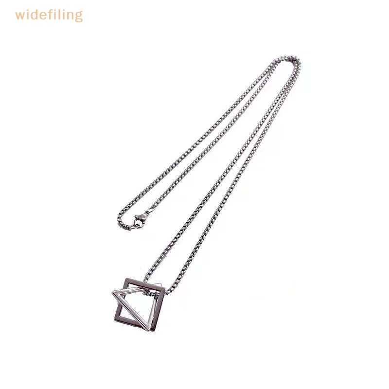 Dây Chuyền Mặt Tam Giác / Vuông Bằng Thép Titan Thời Trang Đường Phố Cho Nam Và Nữ